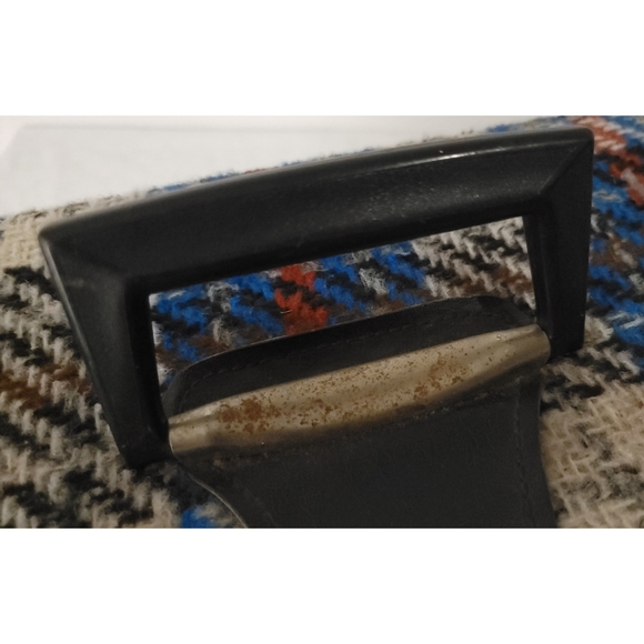 Vintage 1973 Groovy Black & Blue Plaid Tartan 8x17" 8-Track Tape Cassette Case - Picture 11 of 12